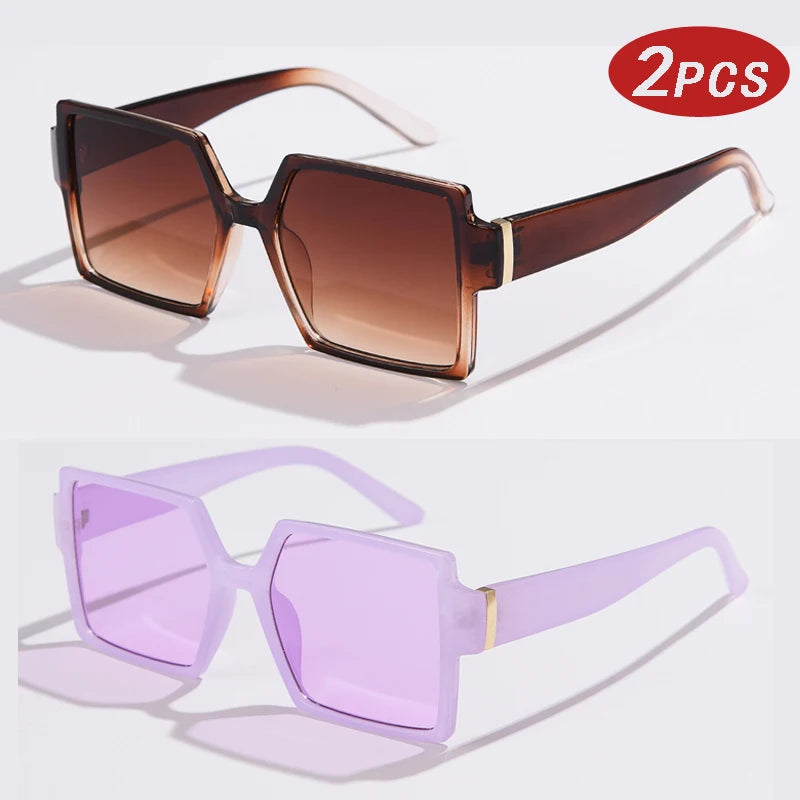 Square Large Frame Elegant Sunglasses