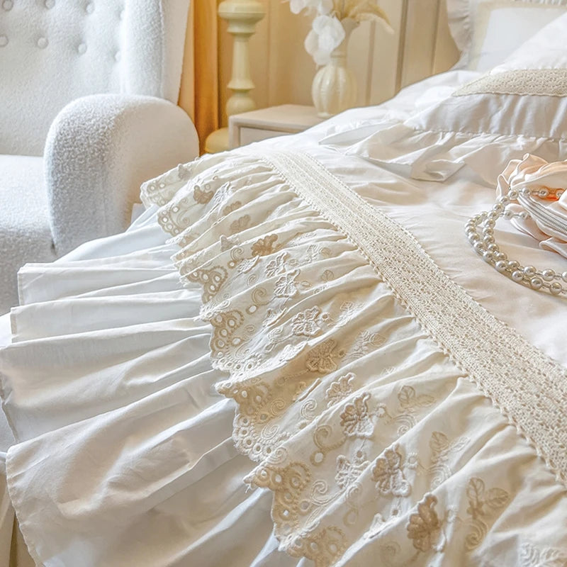 French Romantic Sweet Princess Style Bedding Set 100% Cotton