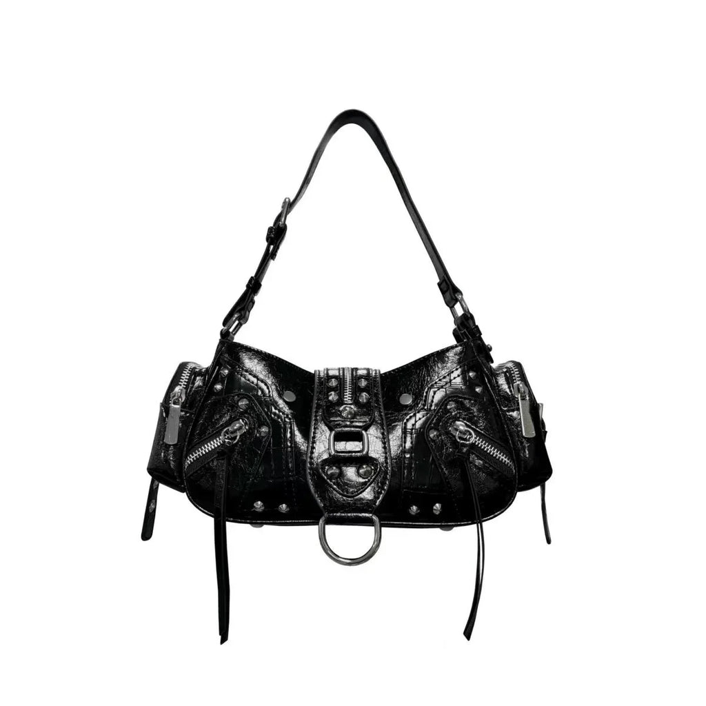 Women’s Studded PU Leather Shoulder Bag