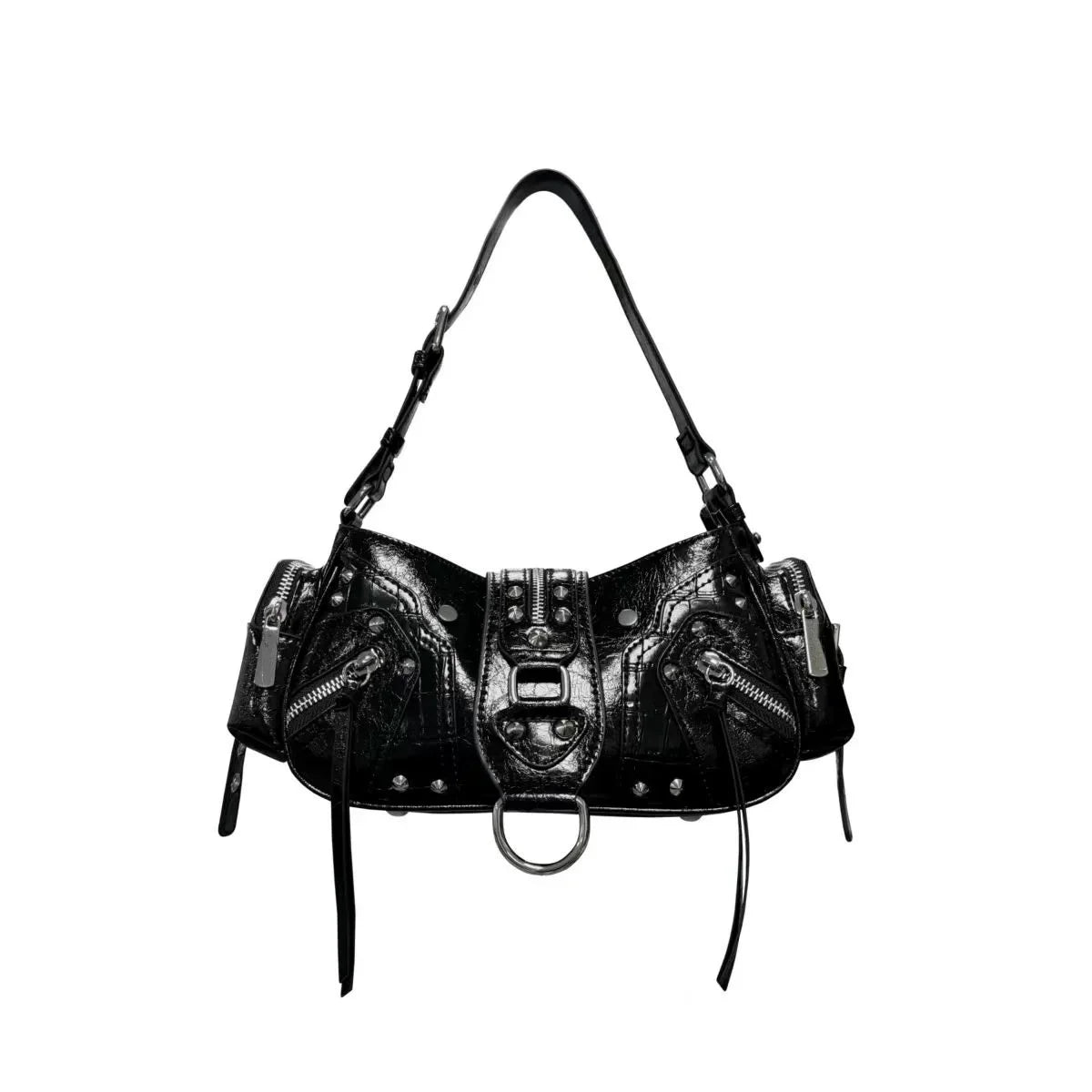 Women’s Studded PU Leather Shoulder Bag