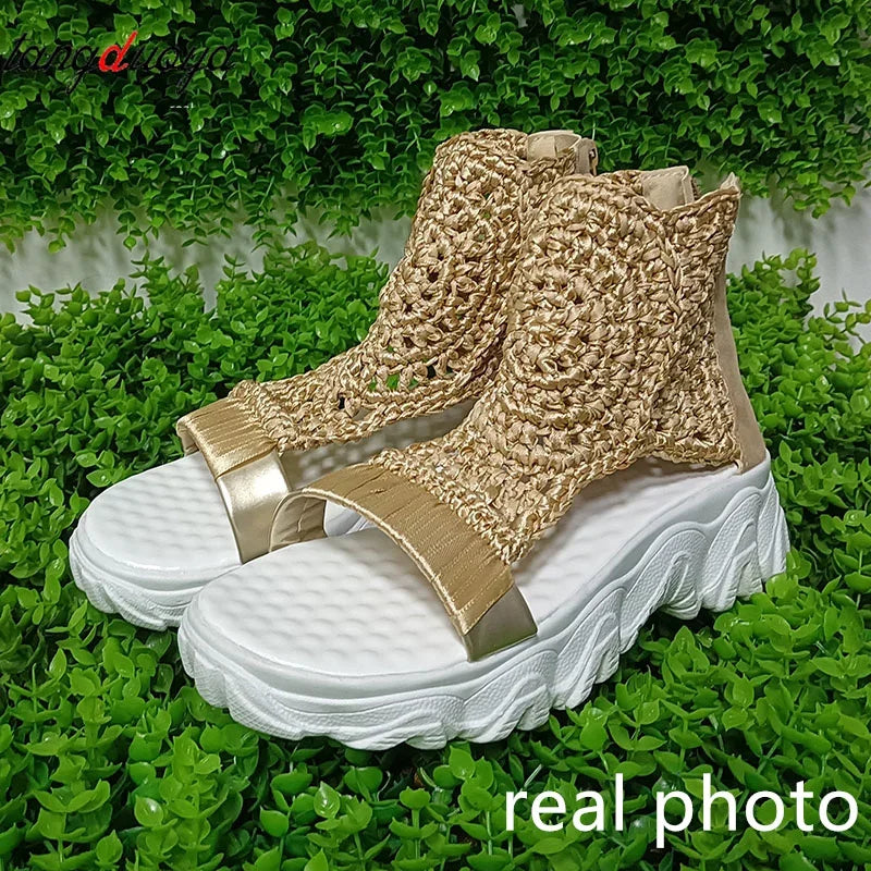 Elegant Knitted Mesh Sandals