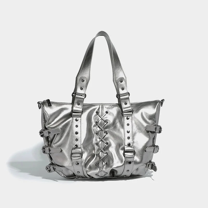 Women’s Vintage Studded Motorcycle Handbag