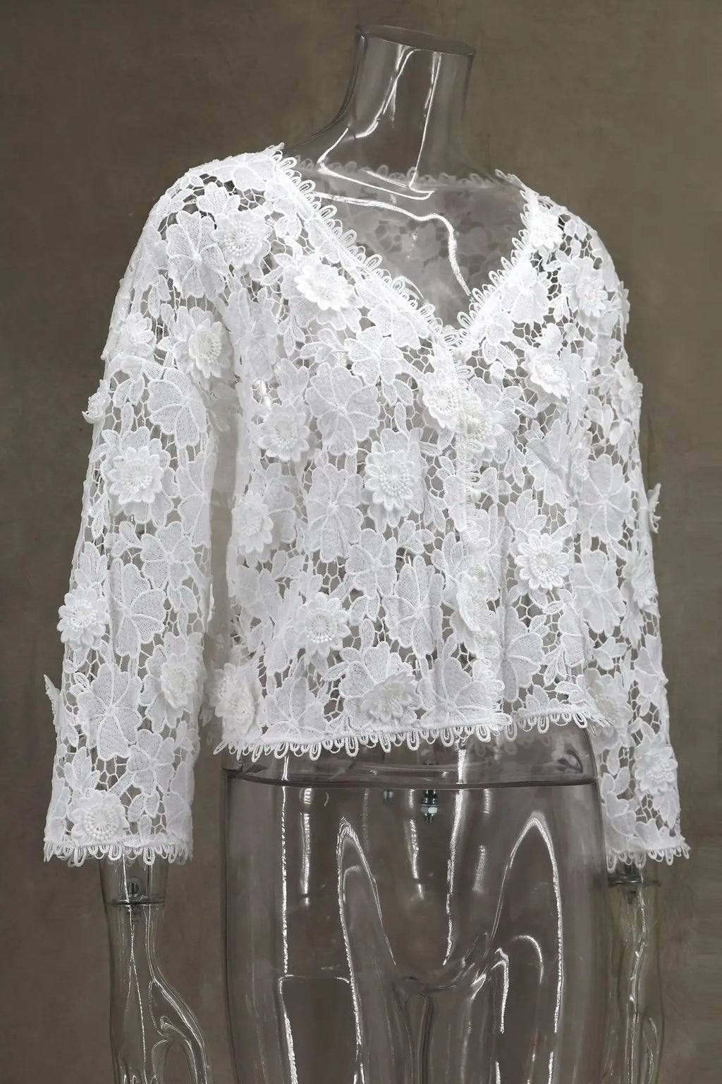 Summer Floral Hollow Out Lace Loose Women's Shirt
