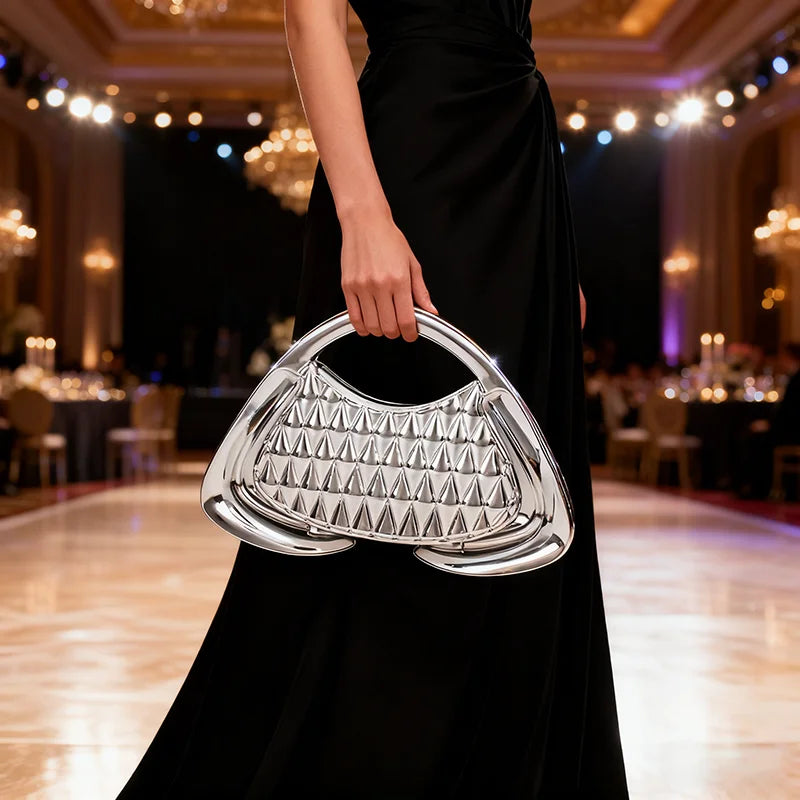 Unique Metallic Chain Crossbody Bag