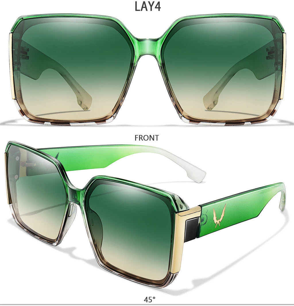 Elegant 2 Packs Unisex Square Sunglasses With UV Protection