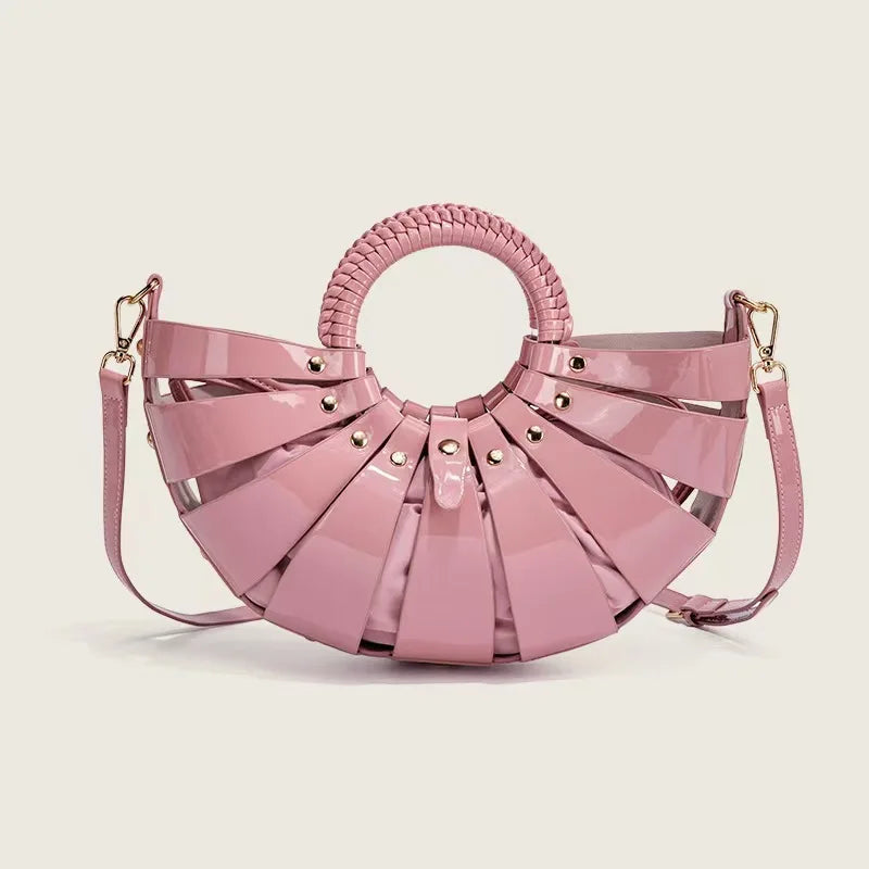 Half Moon Ring Shell Crossbody Bag