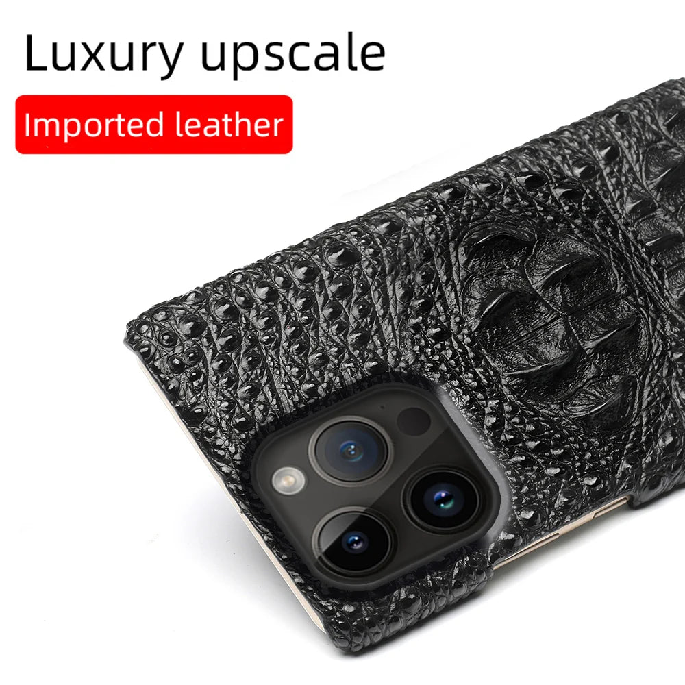 Elegant 3D Head Style Phone Case for iPhone – Premium Leather Cover
