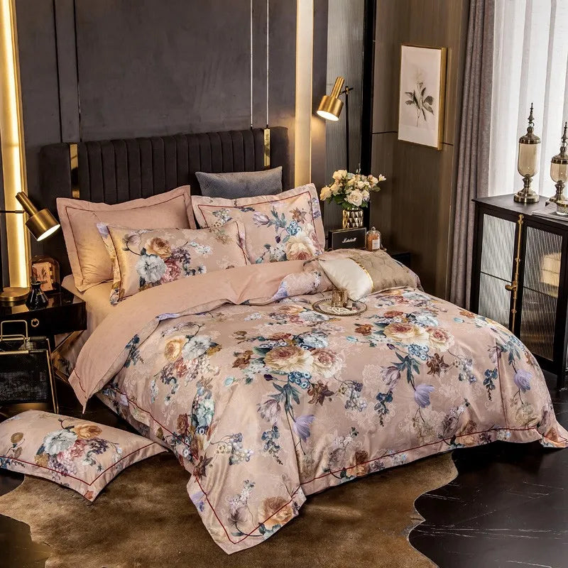 Elegant Vibrant Floral Bedding Set 100% Cotton