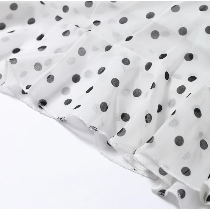 Women’s Polka Dot Mermaid Skirt Ruched High Waist