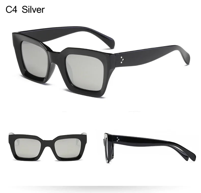 2pcs Fashion Square Thick Frame Anti Light Sunglasses UV400