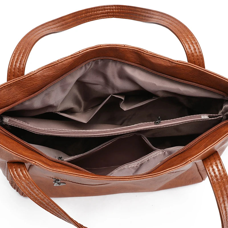 Soft Leather Weave Style Handbag