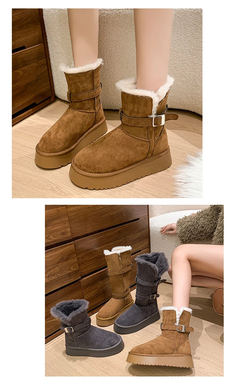 Women’s Suede Ankle Snow Boots