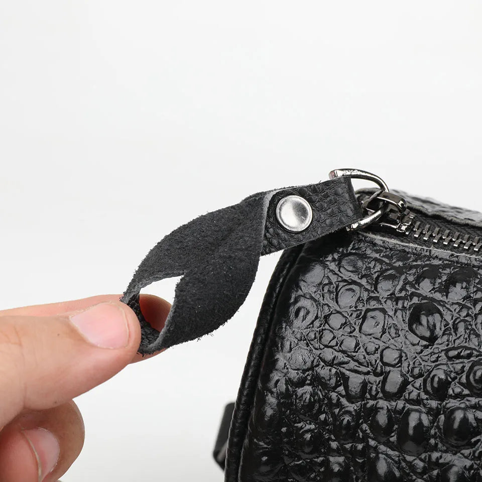 Crocodile Pattern Genuine Leather Shoulder Bag
