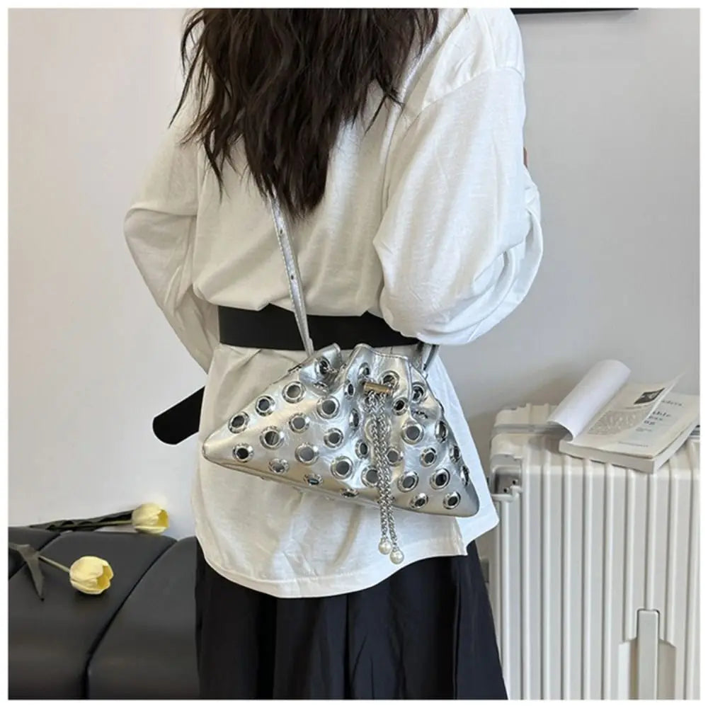 Unique Metal Stud Rivet Shoulder Bag