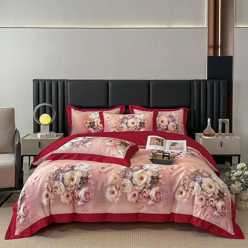 Elegant  Floral Vibrant Bedding Set