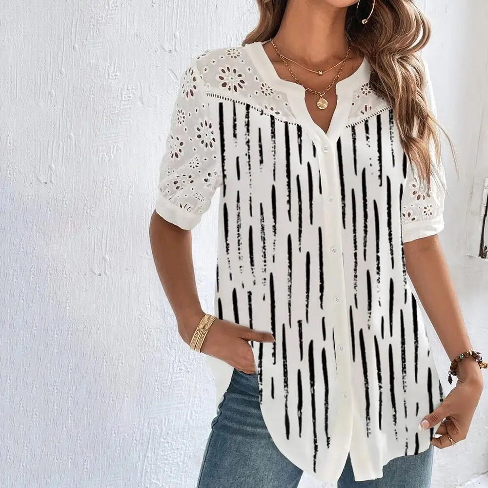 Elegant Casual Floral Blouse