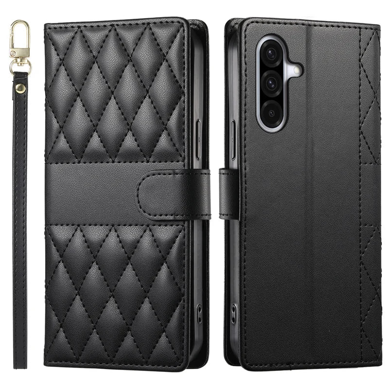 Crossbody Leather Phone Case for Samsung Galaxy – Lanyard Card Wallet Cover