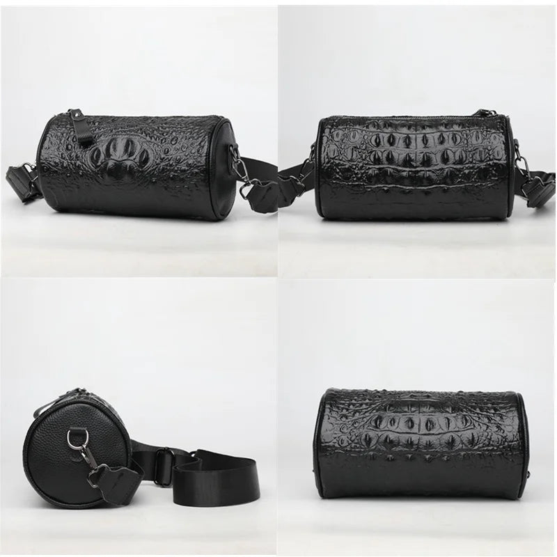 Crocodile Pattern Genuine Leather Shoulder Bag