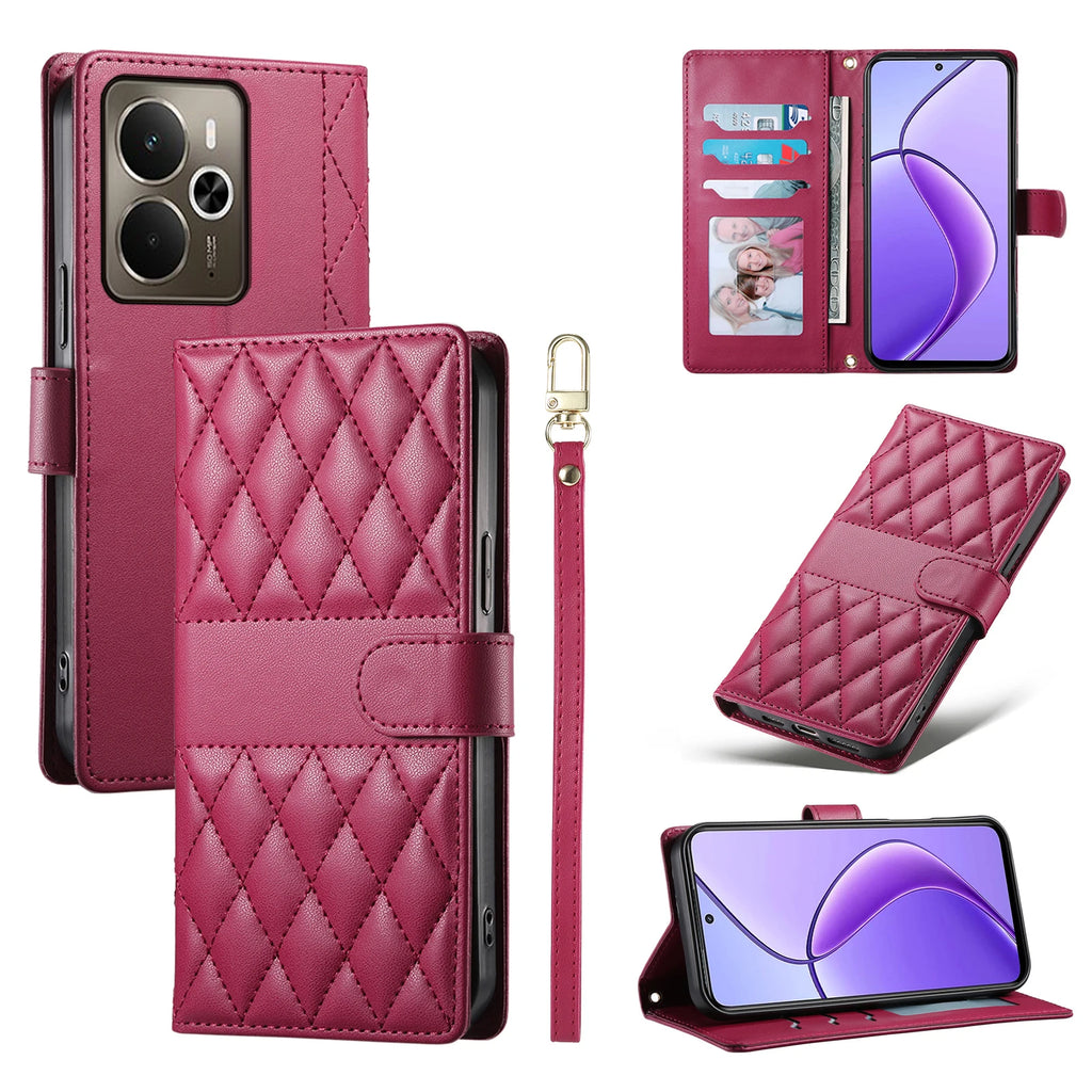 Crossbody Leather Phone Case for Samsung Galaxy – Lanyard Card Wallet Cover