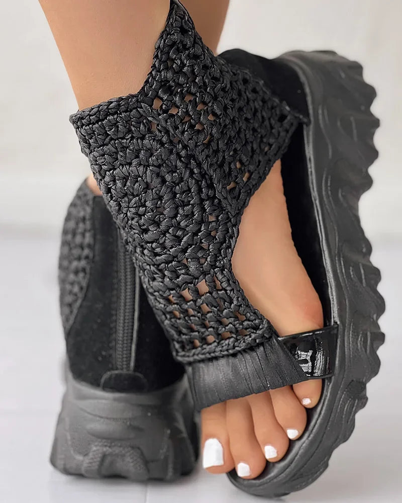 Elegant Knitted Mesh Sandals