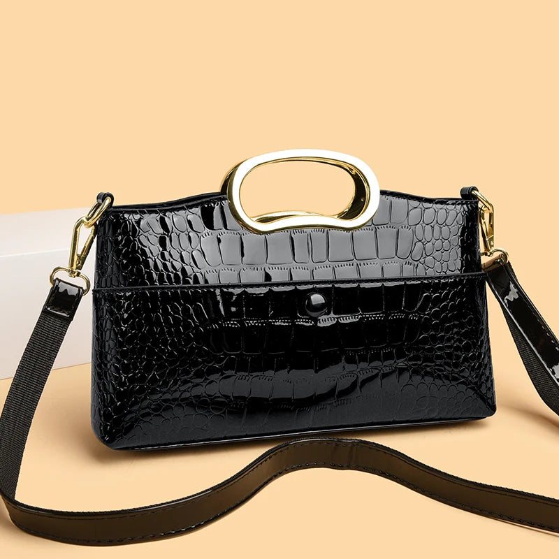 Crocodile Pattern Leather Casual Handbag