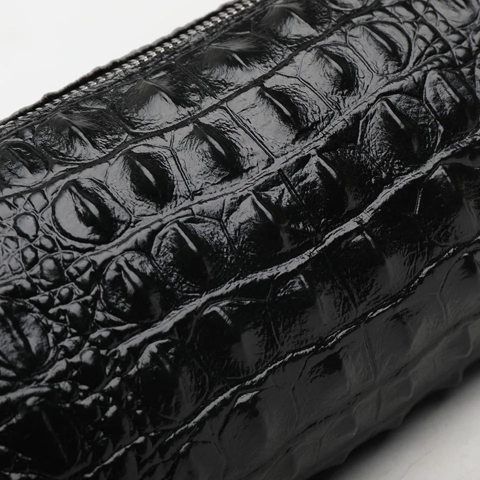 Crocodile Pattern Genuine Leather Shoulder Bag