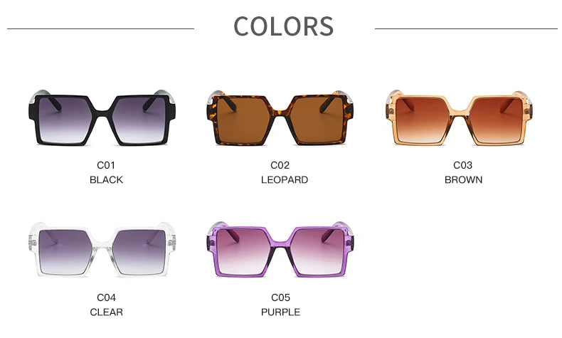 Square Large Frame Elegant Sunglasses