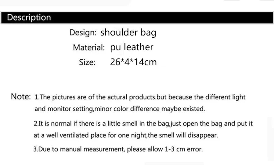 Elegant  PU Synthetic Leather Crossbody Bag