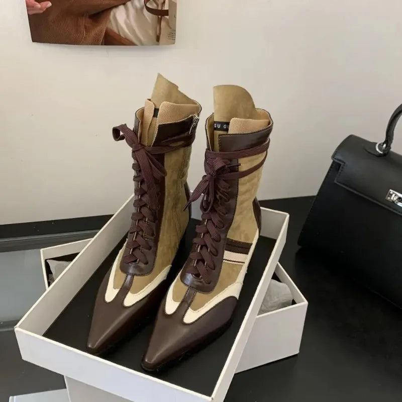 Retro Women Ankle Boots – High Top Height Boost Shoes