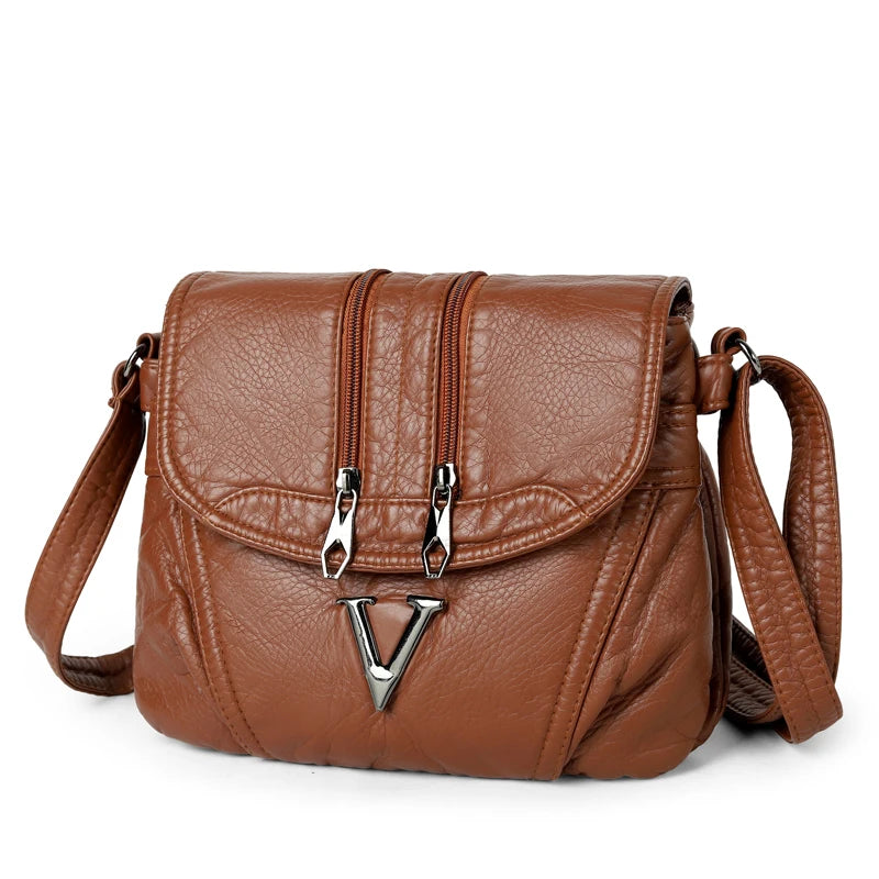 Soft Washed Leather Women’s Luxury Shoulder Bag