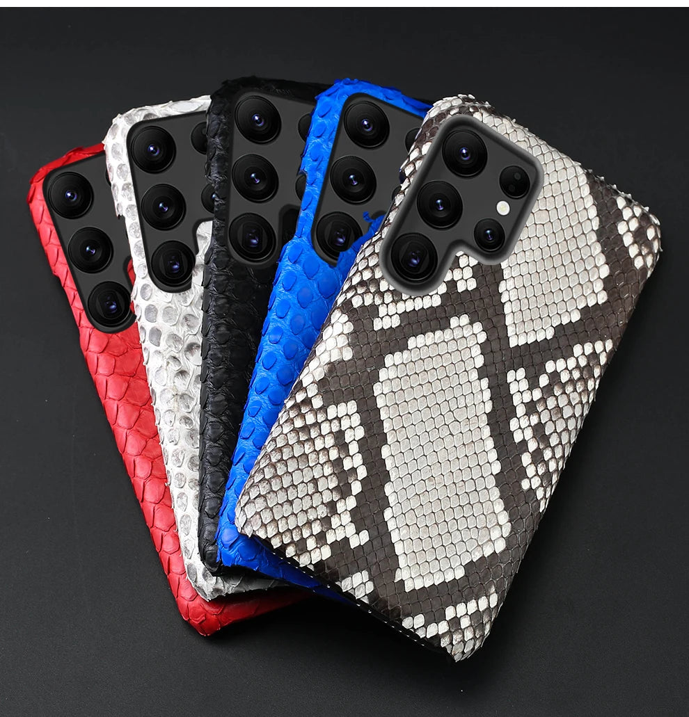 Samsung Galaxy Genuine Python Leather Case – Premium Snakeskin Back Cover