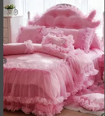 Luxurious Princess Style Lace Bedding Set