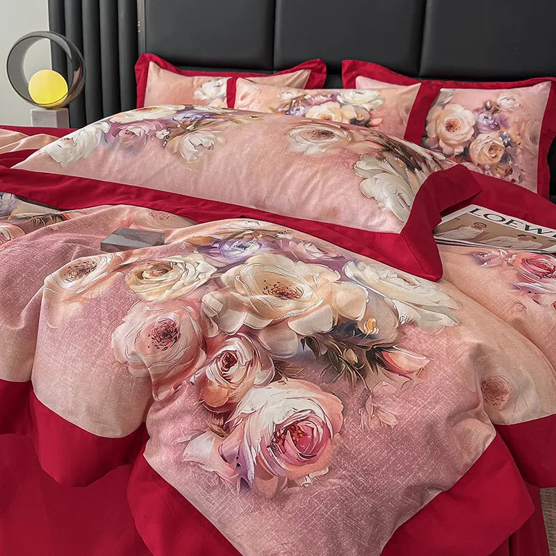 Elegant  Floral Vibrant Bedding Set