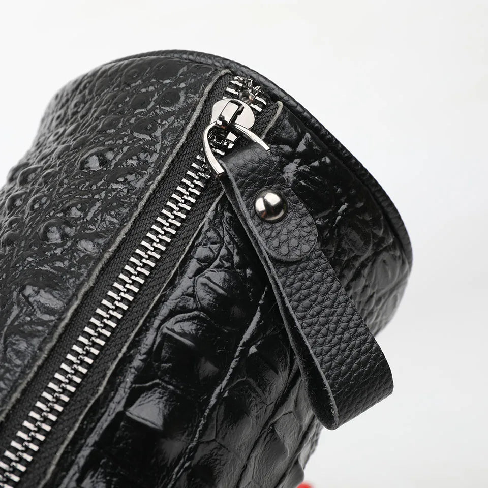 Crocodile Pattern Genuine Leather Shoulder Bag