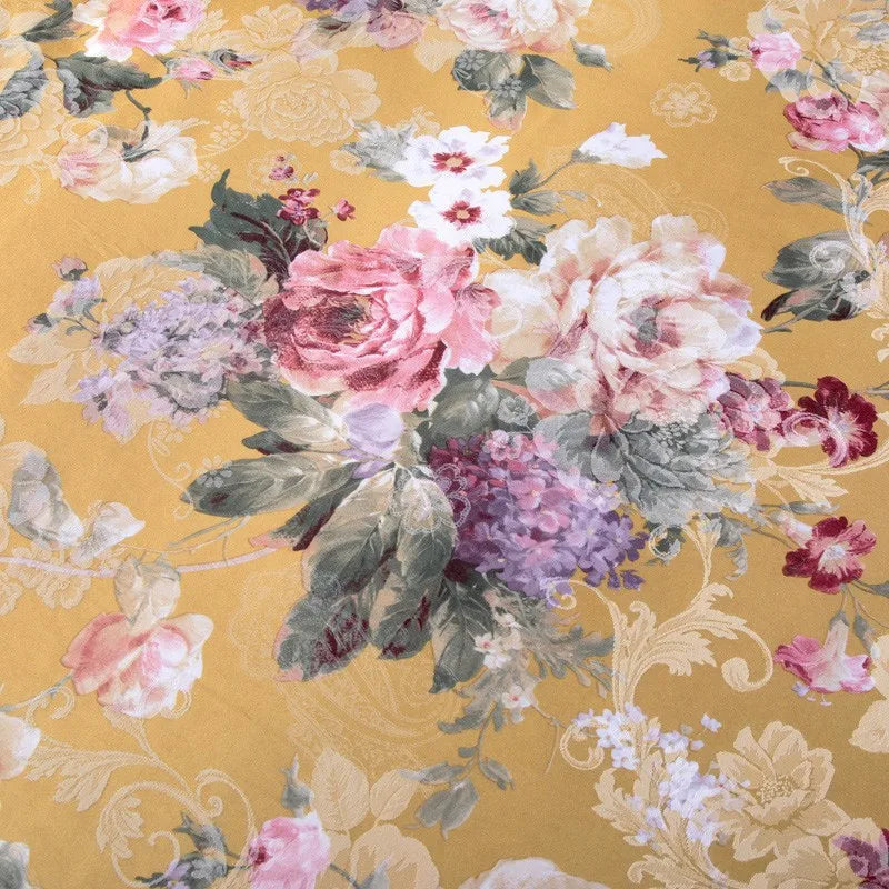  Vintage Chic Blooming Flowers Jacquard Bedding Set