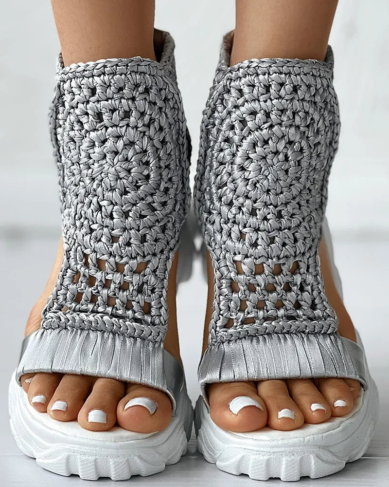 Elegant Knitted Mesh Sandals