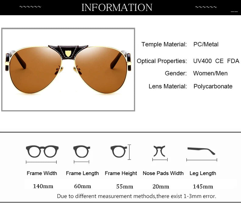 Steampunk Oversized Classic Black Sunglasses UV400