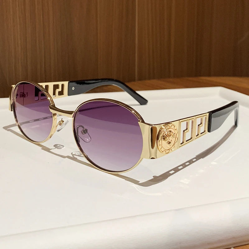 Vintage Style Oval Full-Frame Sunglasses