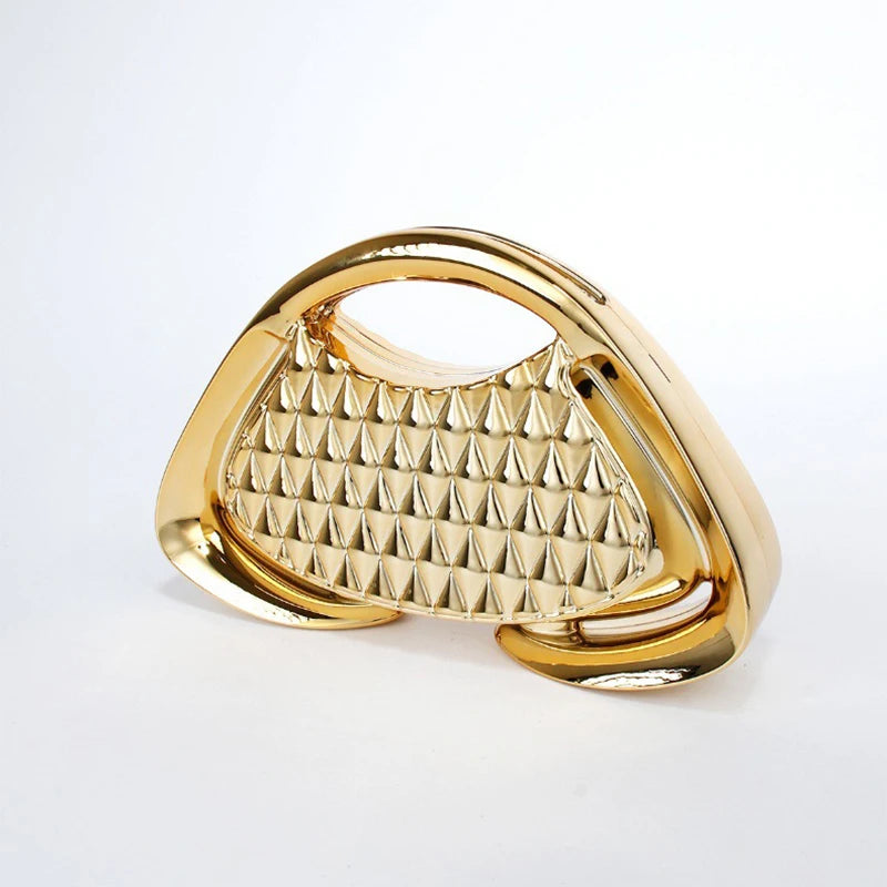 Unique Metallic Chain Crossbody Bag
