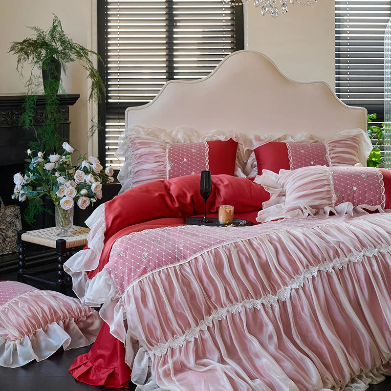 Luxury Sweet Princess Style French Cotton Bedding Set