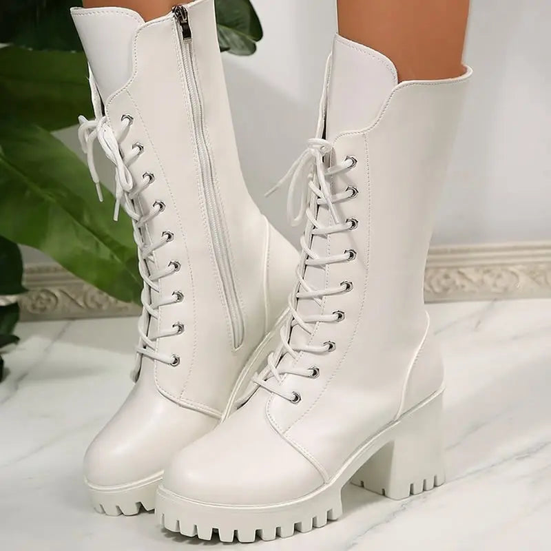 Women’s British Style Mid-Calf Boots