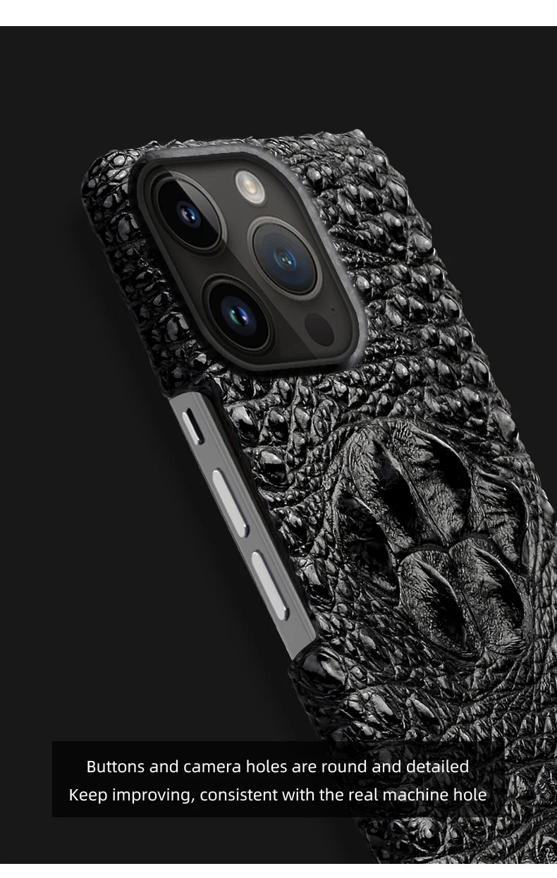 Elegant 3D Head Style Phone Case for iPhone – Premium Leather Cover