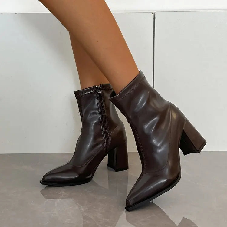 Women’s Vintage Pointed Toe Ankle Boots