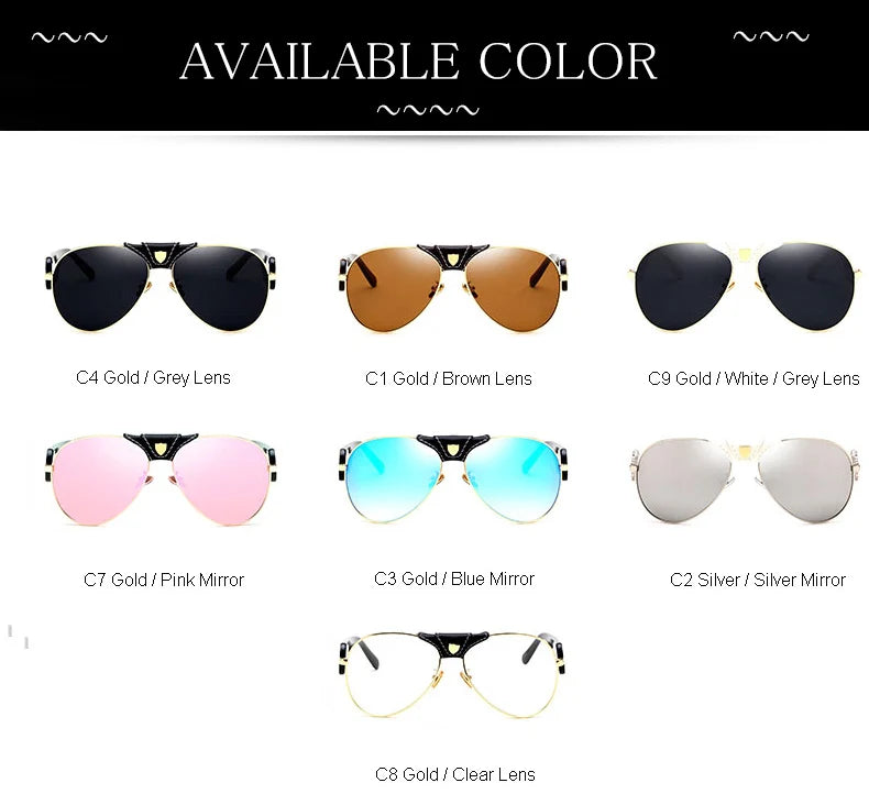 Steampunk Oversized Classic Black Sunglasses UV400