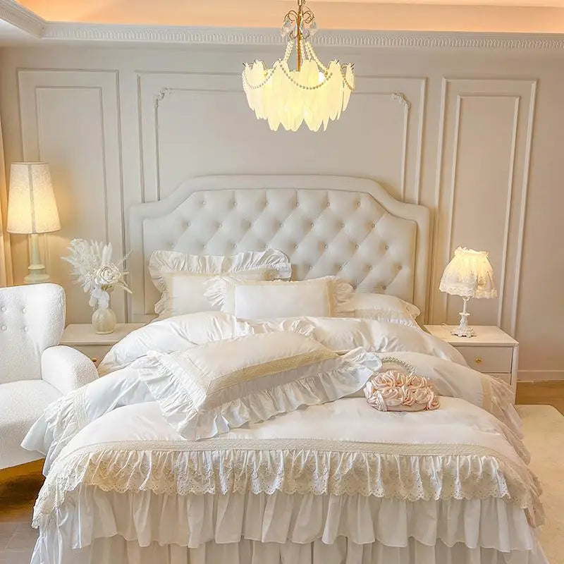 French Romantic Sweet Princess Style Bedding Set 100% Cotton