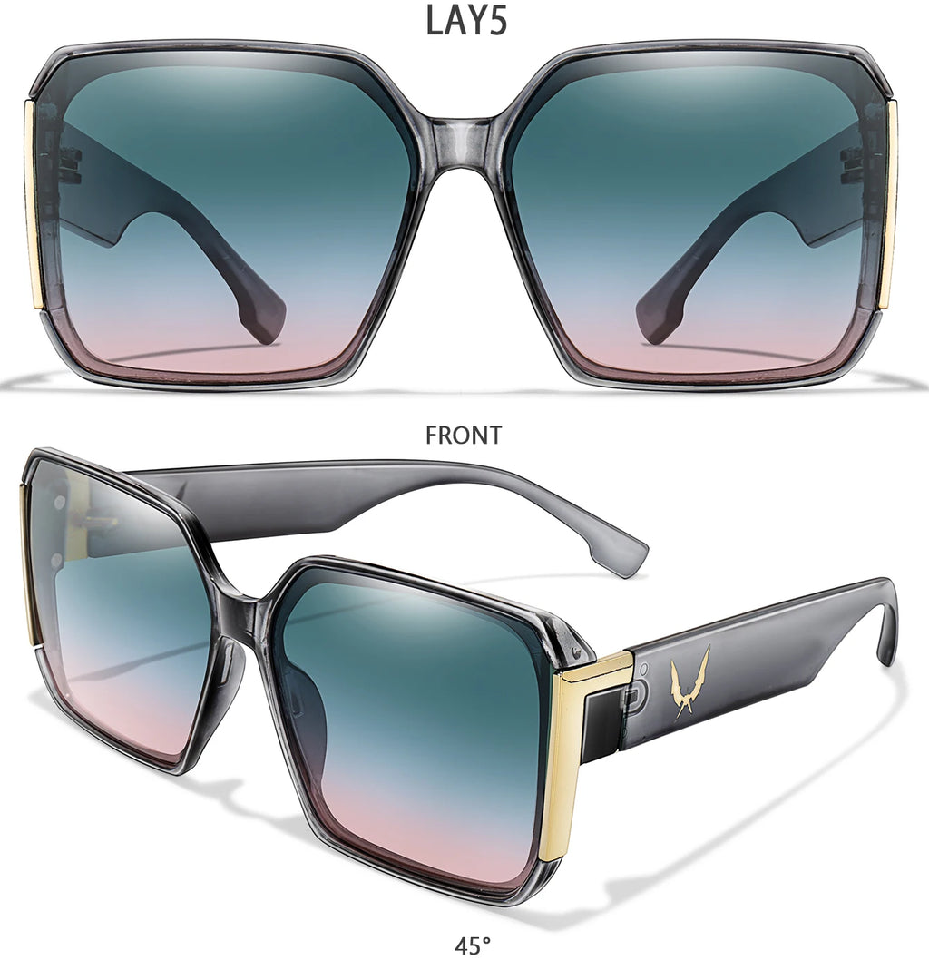 Elegant 2 Packs Unisex Square Sunglasses With UV Protection
