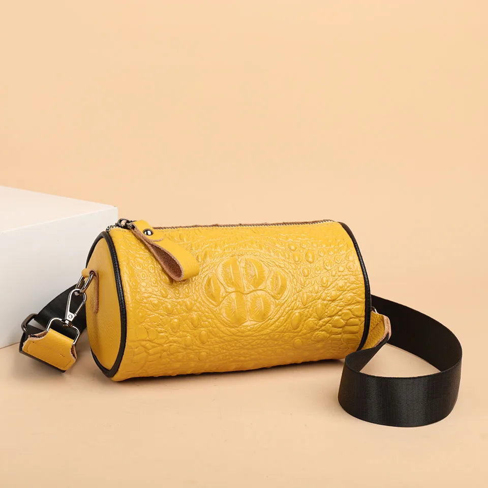 Crocodile Pattern Genuine Leather Shoulder Bag