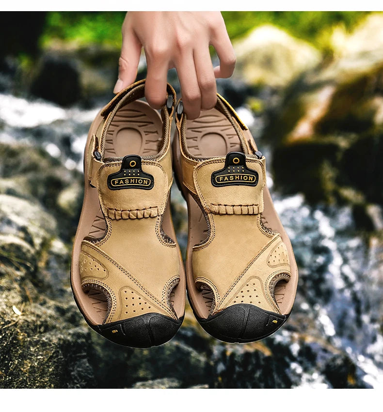 Men’s Summer Leather Sandals Comfortable Large Size