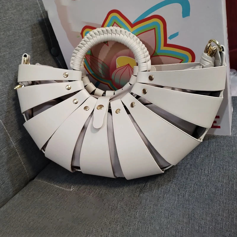 Half Moon Ring Shell Crossbody Bag