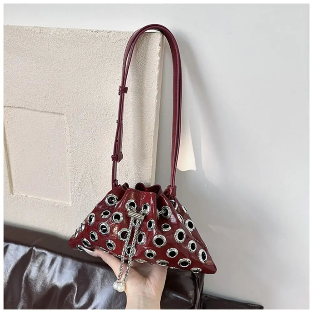 Unique Metal Stud Rivet Shoulder Bag